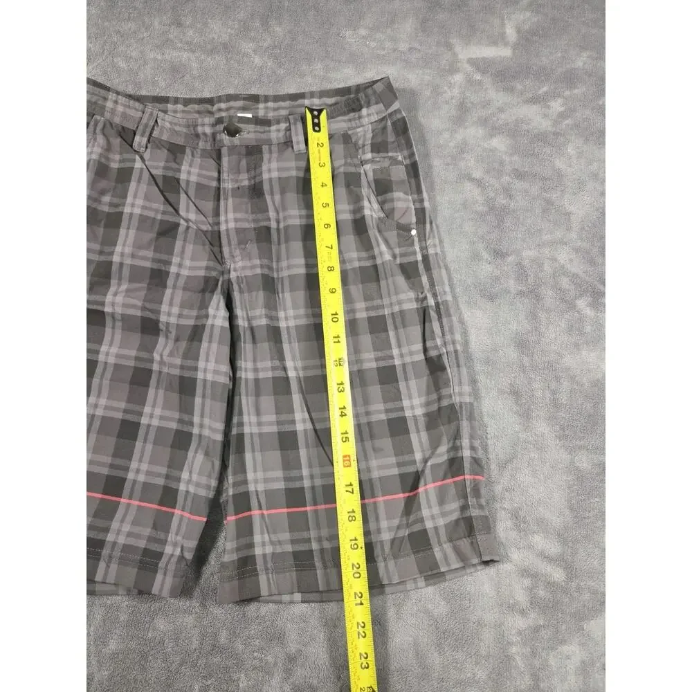 Lululemon Shorts Mens Size 32 Chino Outdoors Pockets Lightweight Gray Squares C2